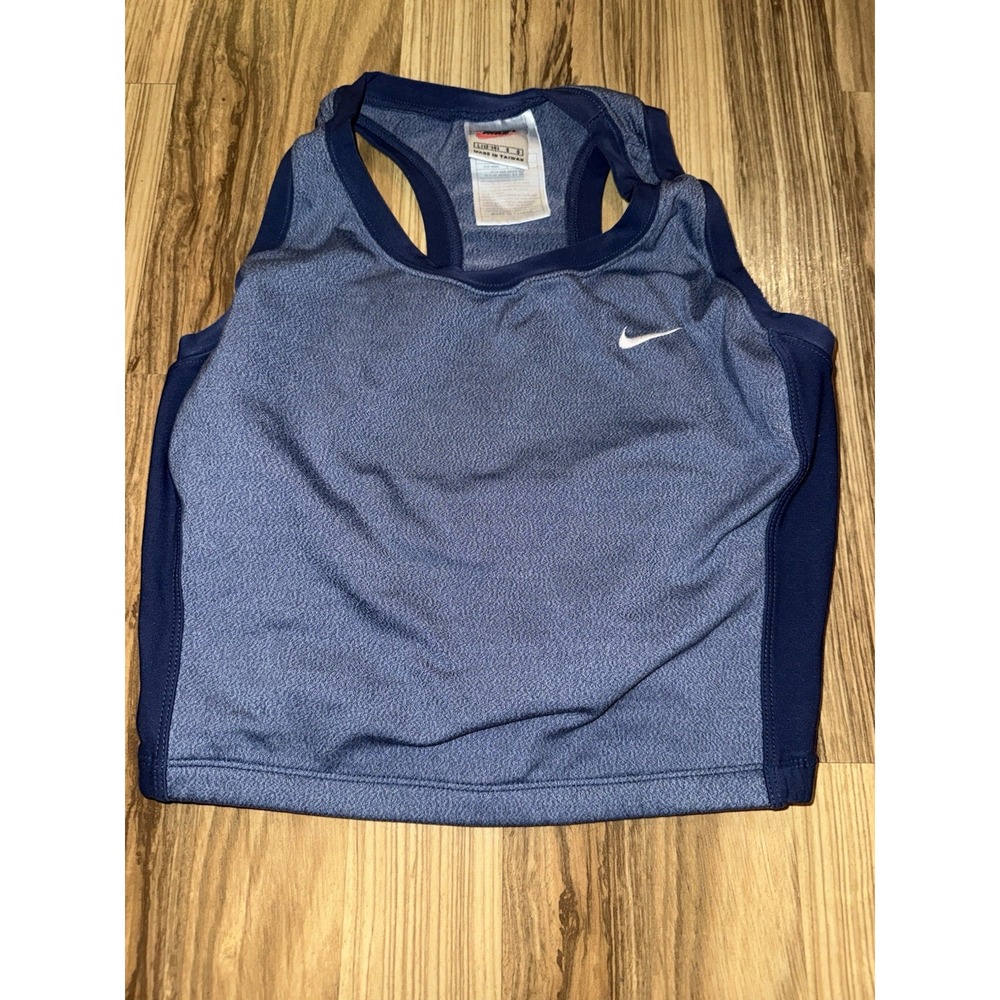 VTG Nike Y2K Dri-fit Tank Top Workout Women's L Large 12/14 Blue